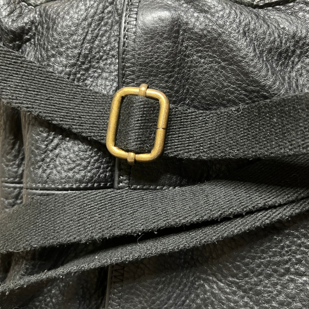 The Sak Black Pebbled Leather Crossbody Bag Adjustable Canvas Strap Multi Pocket - Picture 8 of 8